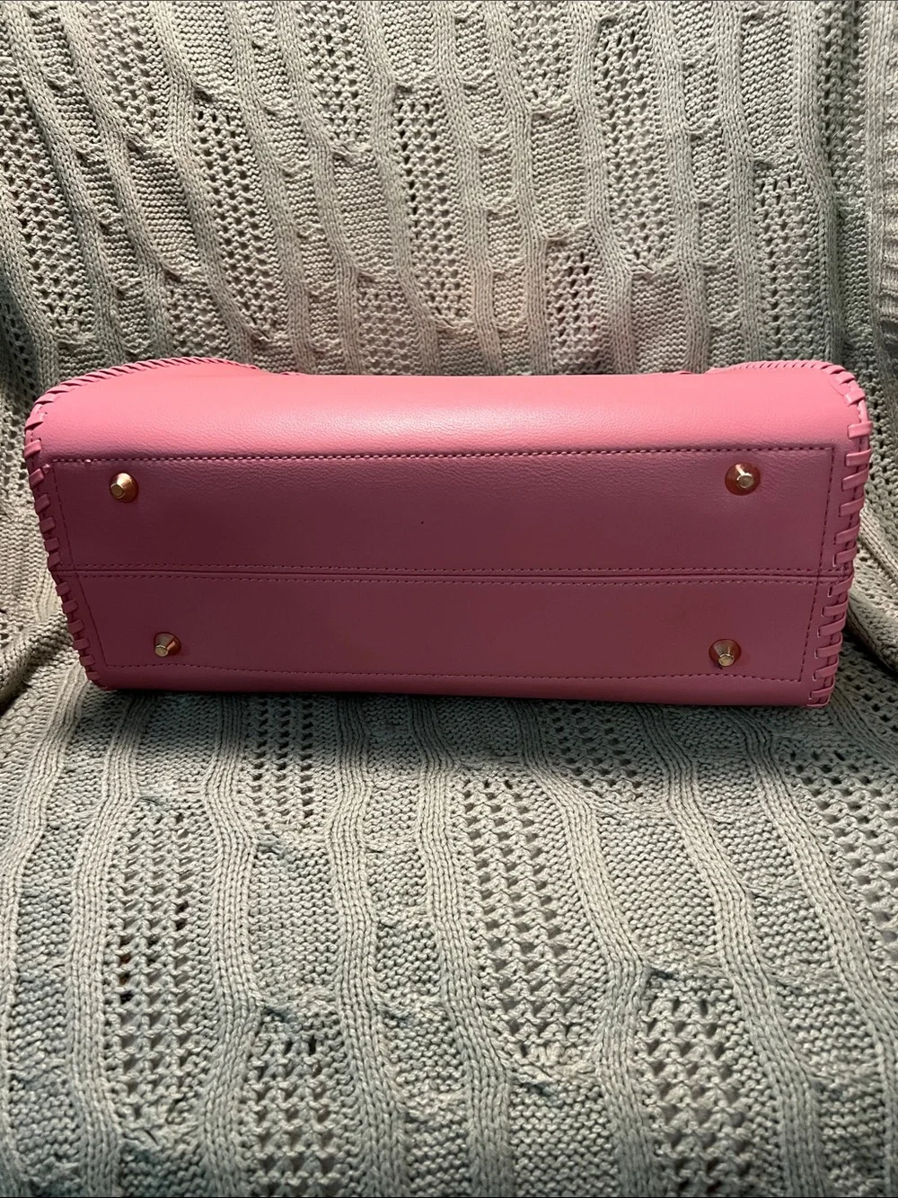 New pink bag with strap and matching wallet.